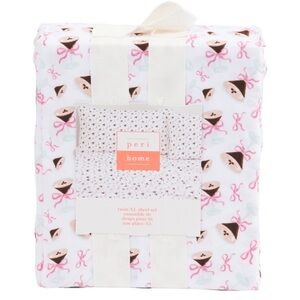 NEW Peri Home Coquette Pink Bow Espresso Martini Queen Sheet Set NWT